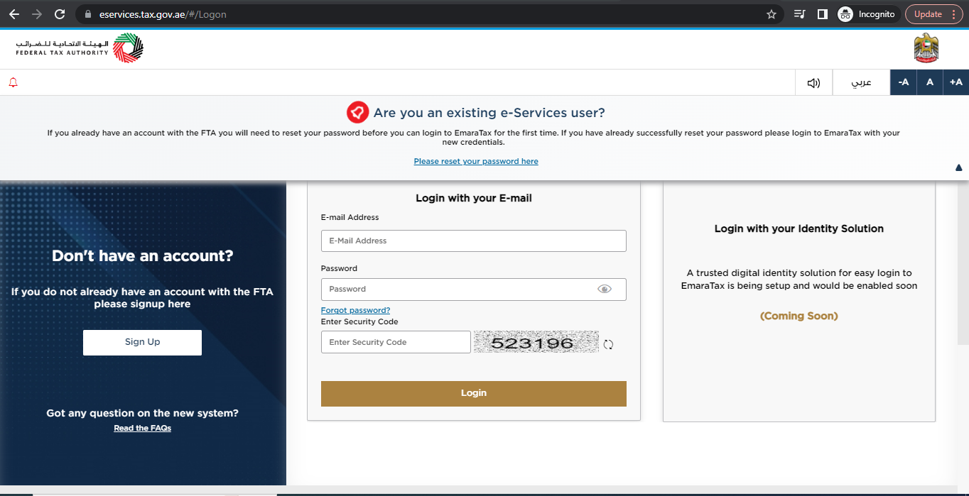  make VAT payments to FTA on Emaratax portal